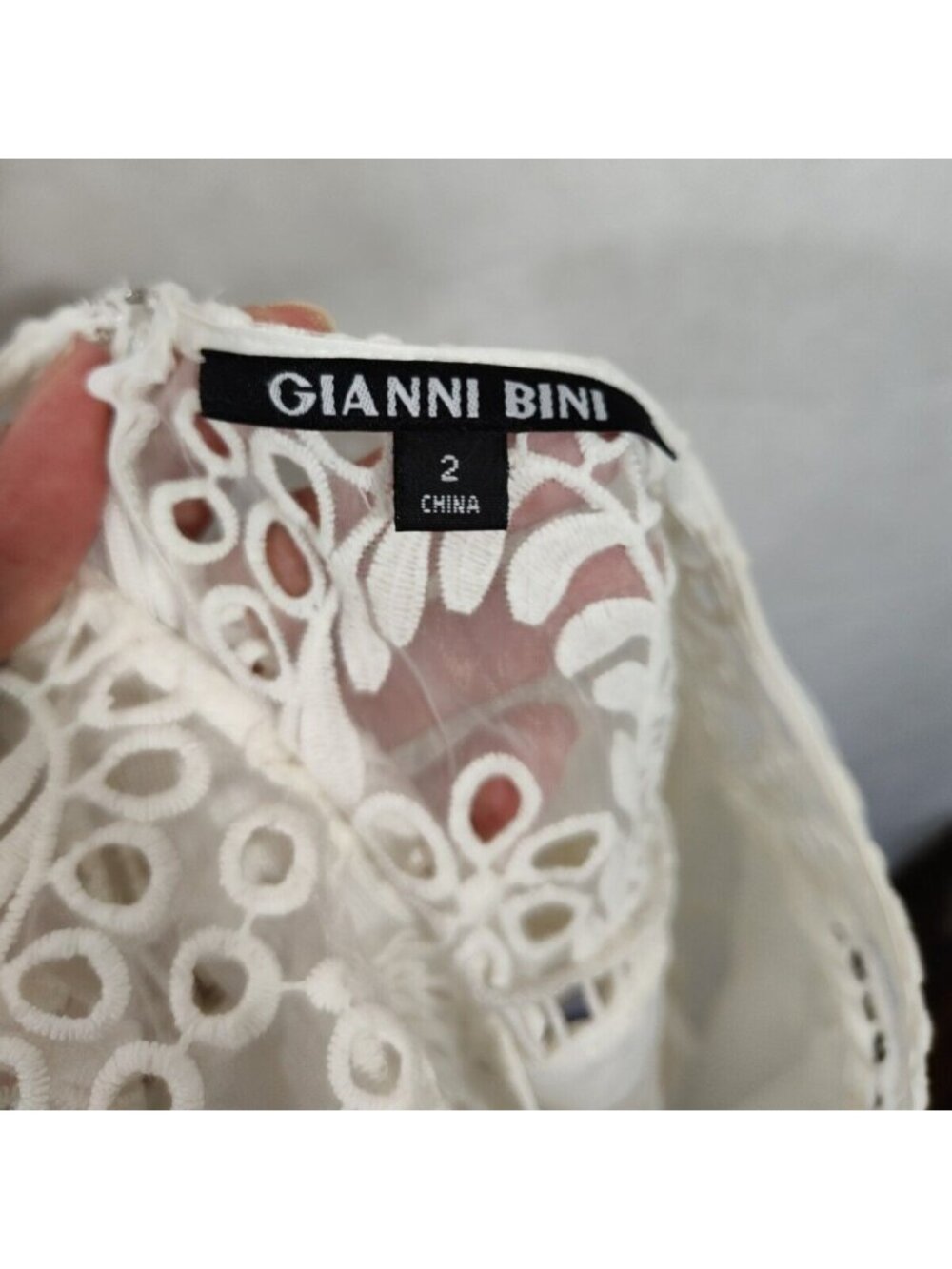Gianni Bini Lily Sheath Dress Women Size 2 White Short Sleeve Boho Wedding NEW - Picture 7 of 9